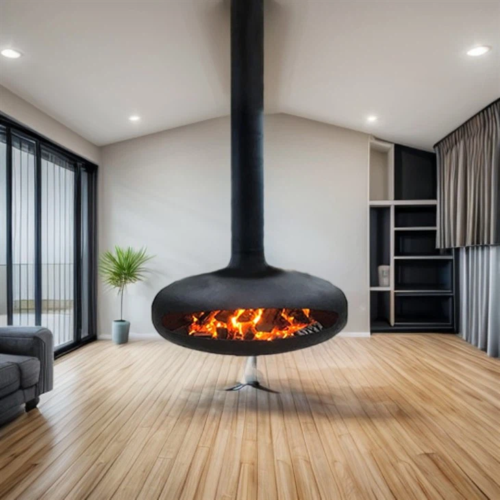 Hotel Business Using Wood Burning Suspended Fireplace