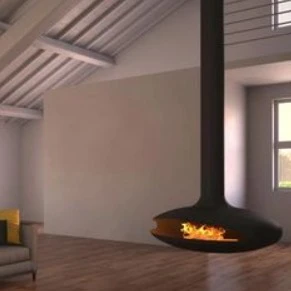 Indoor Firewood Burning Suspended Fireplace