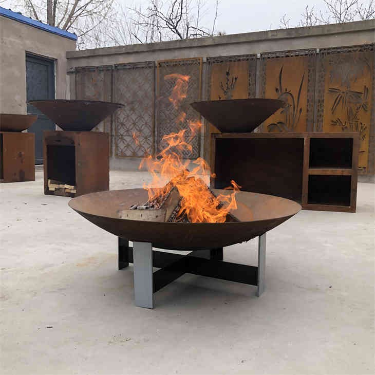 Large Outdoor Corten Steel Fire Pit