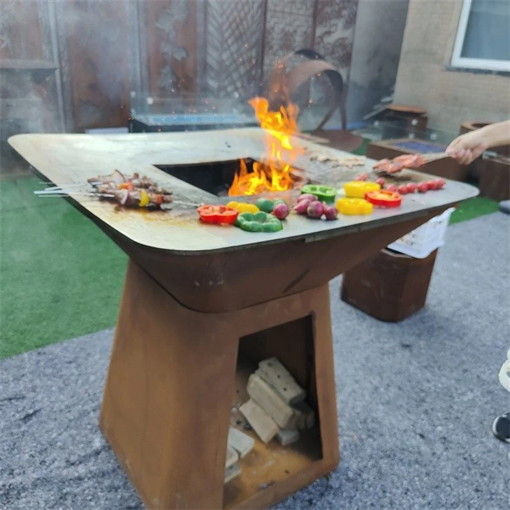 Outdoor Cooking BBQ Grill Corten Fire Bowl Grill