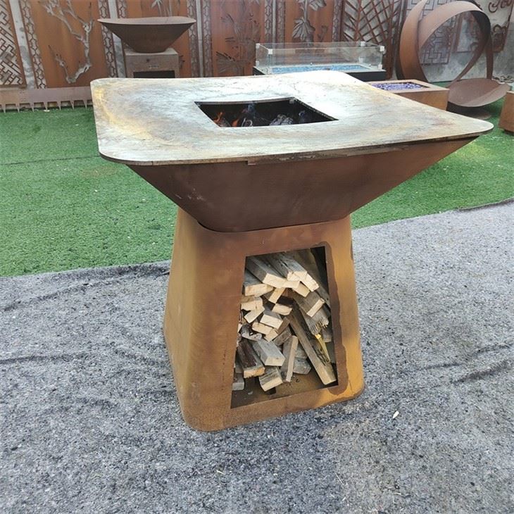 Outdoor Cooking BBQ Grill Corten Fire Bowl Grill