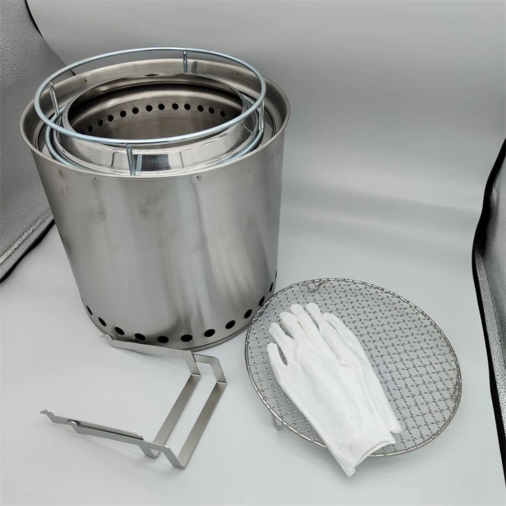 Stainless Steel Party Using Ember Fire Pit Solo Stove