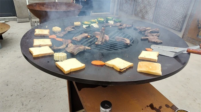 Tranquil Outdoor Cooking Corten Steel BBQ Grill