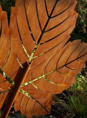 Weathering Steel Sculpture Leaves Shape
