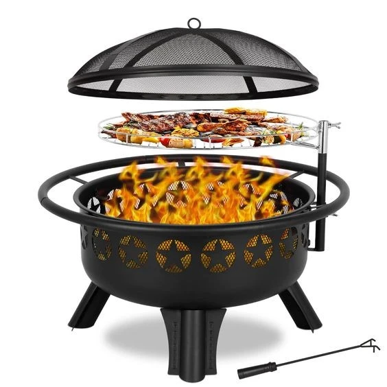 Metal Fire Pit With Grill