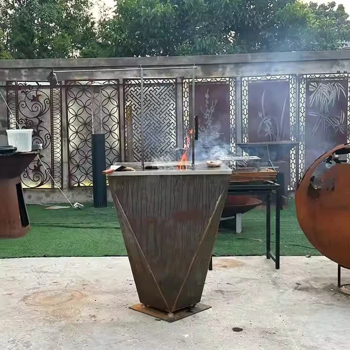 Corten Steel Rotisserie Grill