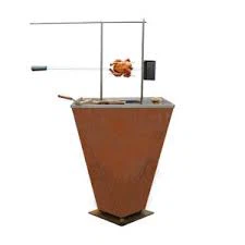 Corten Steel Rotisserie BBQ Grill