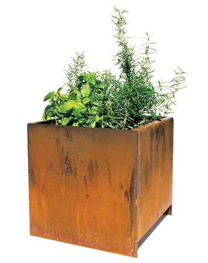 עציץ פלדה גיאוגרפי מודרני 25 X 23x 15