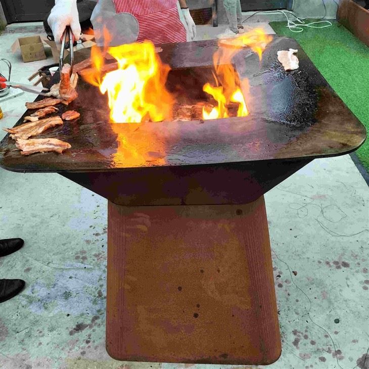 Nature Rusty Outdoor Corten Steel BBQ Stove suppliers